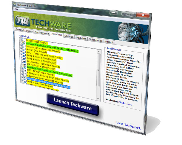 Techware screenshot Antivirus