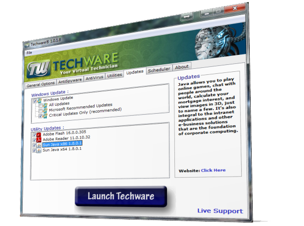 Techware screenshot Updates